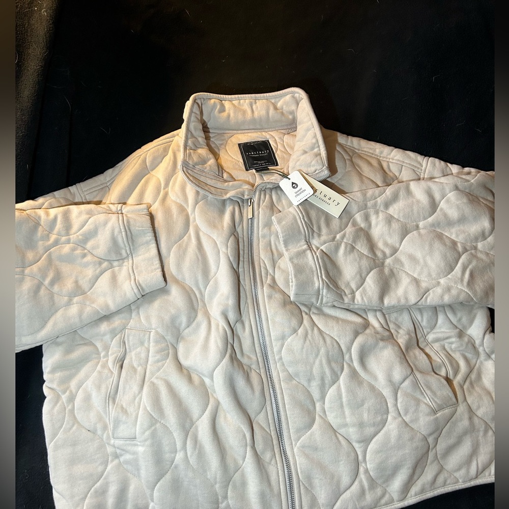 Sanctuary Padded Quilted Full Zip Jacket in Toasted Marshmallow/Tan - Sz 2X -NWT - Picture 2 of 10